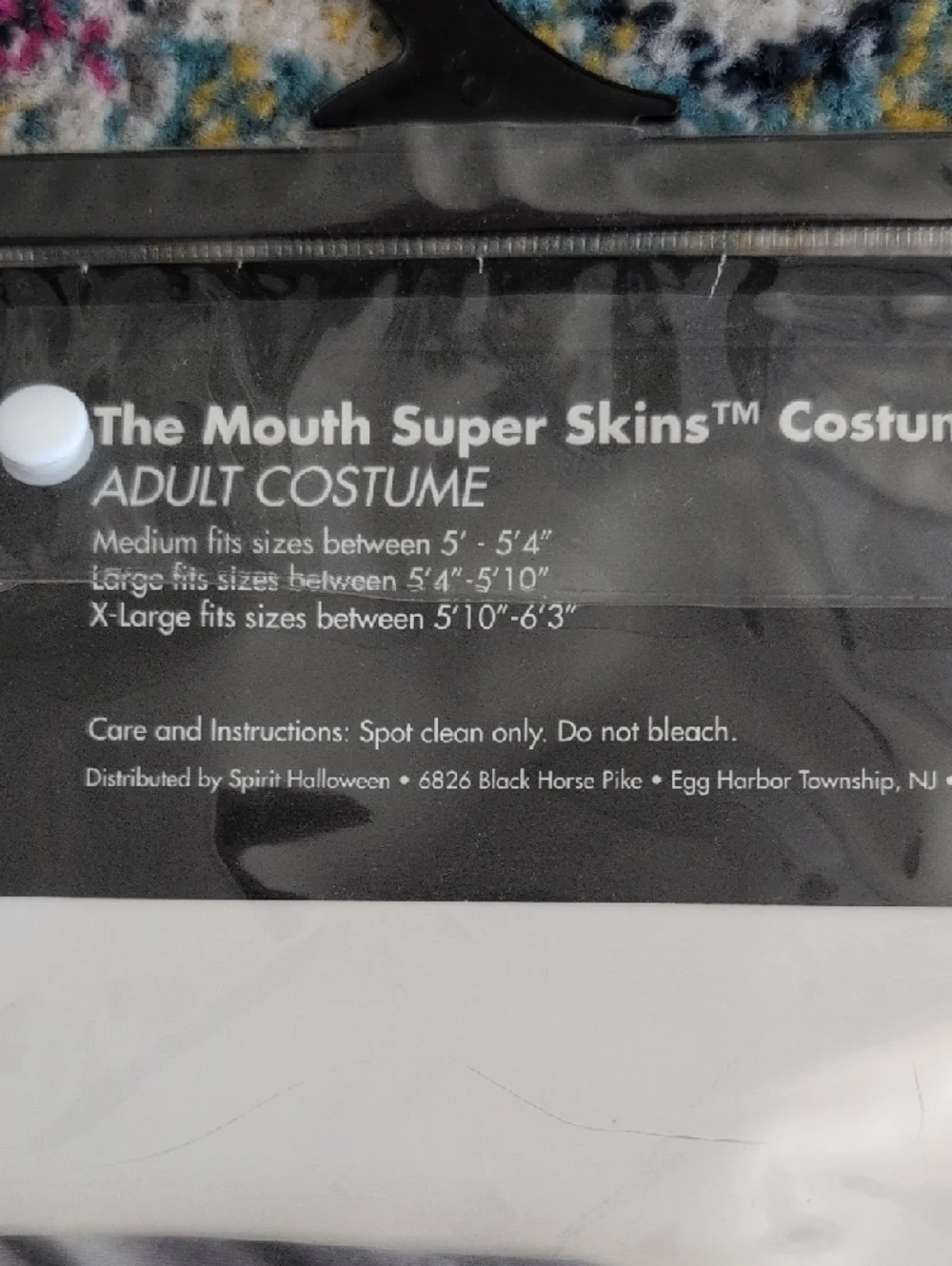 Spirit 'The Mouth' Full-Body Costume – Black & White, Medium 5'-5'4" - Picture 5 of 11